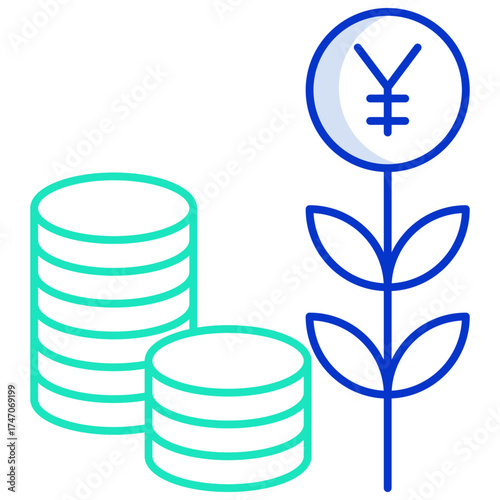 banking outline color icon design