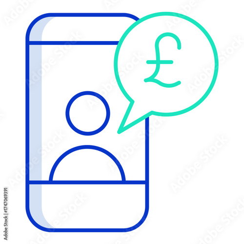 request payment outline color icon design