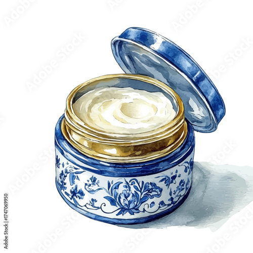 Ointment, watercolor clipart vector, isolated on a white background.