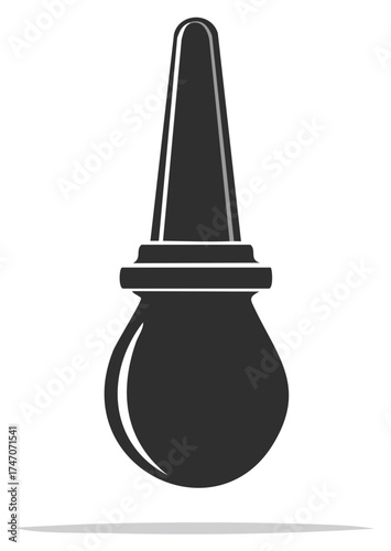 Stylized Vector Icon of Traditional Cultural Gourd Shaped Container or Instrument