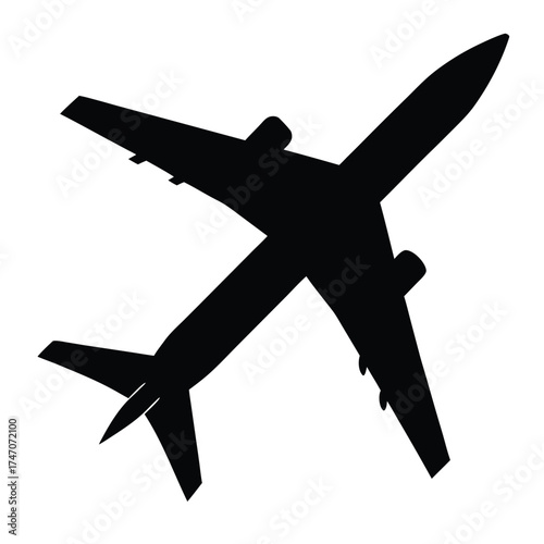 Jetliner silhouette in flight airplane aircraft