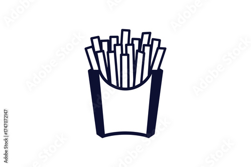 Black and White Hot Dog Icon, Minimalist Fast Food Illustration