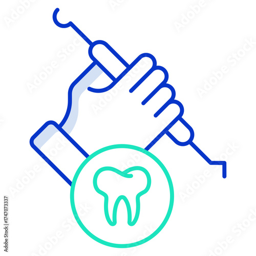 dental doctor outline color icon design