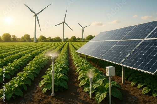 Solar Panel and Wind Energy for Renewable Power in Smart Farming and Agriculture