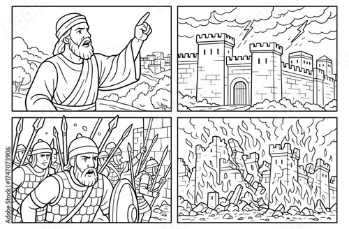 Nahum's prophecy in visual storytelling: ancient siege and destruction concept