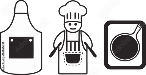 chef and kitchen vector icons chef hat apron co