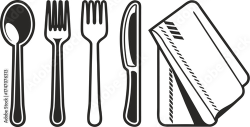 dining cutlery vector icons spoon fork knife n