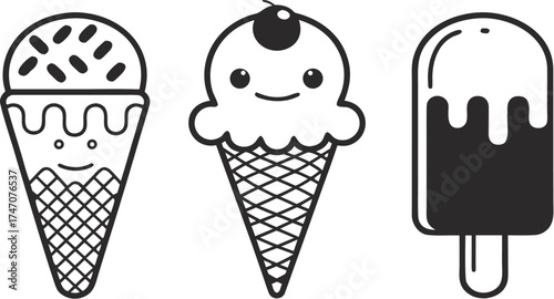 minimal flat slight gradient dessert icon ice