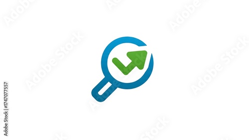 Free Download Magnifying glass with an upward arrow, representing growth and analysis. - GFXLoad