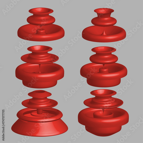 vector 3D vase illustration template	