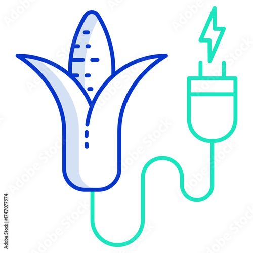 biomass energy  outline color icon design