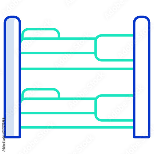 bunk bed outline color icon design