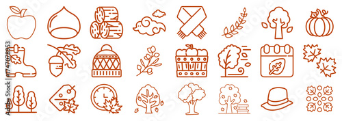 Autumn Icons A Collection of Seasonal Symbols