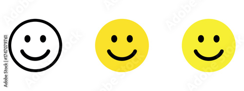 Rating and feedback emoticons vector illustration — happy, neutral, and sad emoji set for customer reviews, surveys, and user satisfaction.
