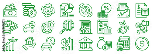 Financial and Business Icons Money, Growth, and Investment Concepts