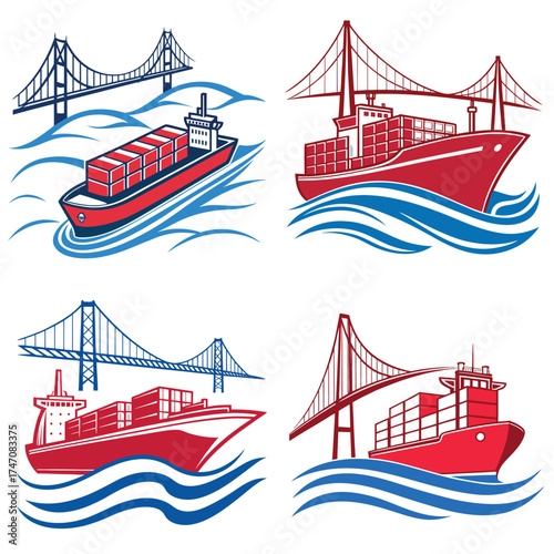 beg boat and ship color icon image 