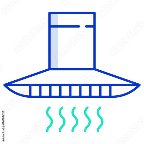 kitchen chimney outline color icon design