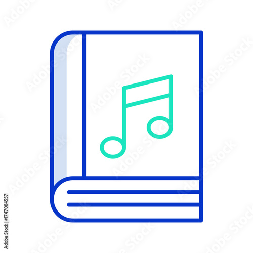 song book outline color icon design