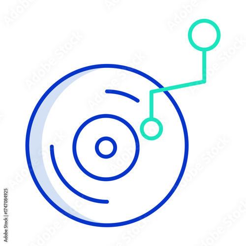 play music outline color icon design