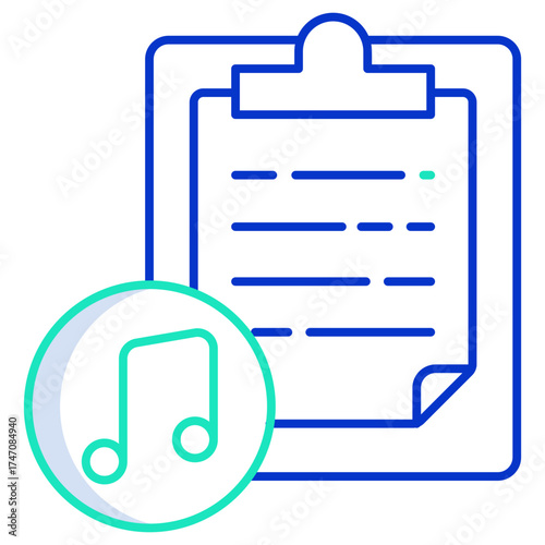note pad outline color icon design