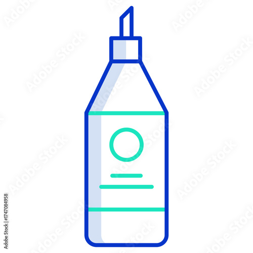 kitchen oil bottle outline color icon design