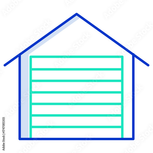 warehouse outline color icon design