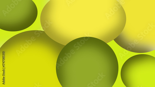 Green and yellow easter eggs background
