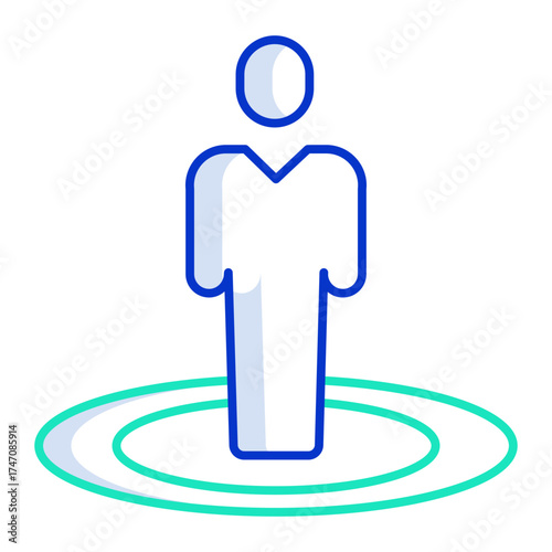 user map outline color icon design