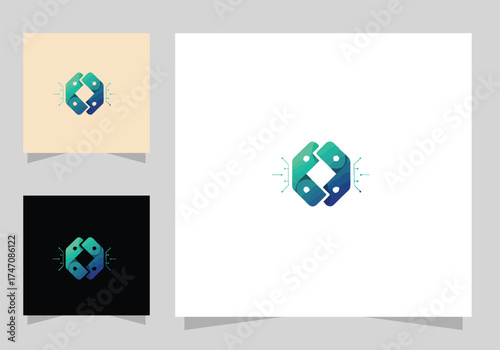 Connectivity Elements, tech icon saas logo vector design