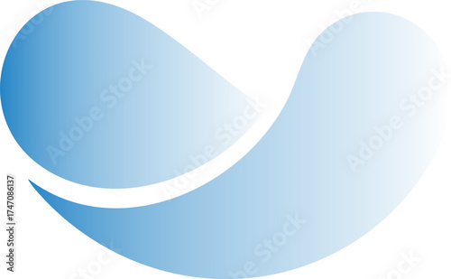 Abstract water drop vector illustration simple gradient design isolated on transparent background