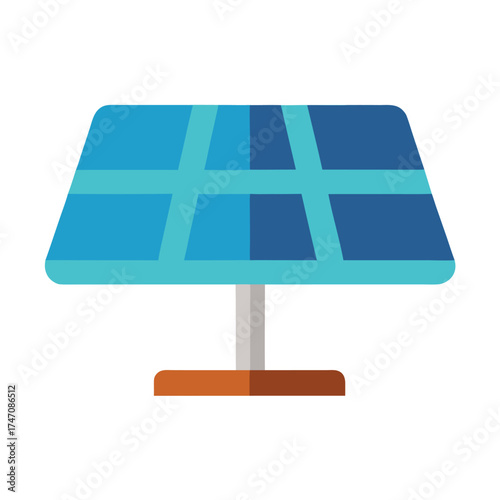 Minimal Solar Panel Icon Vector Isolated on White Background