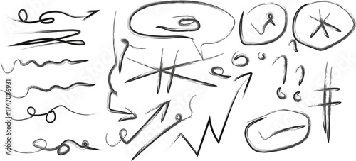 Hand drawn doodle elements vector illustration on a white background