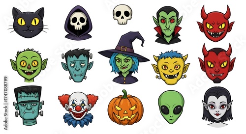 Halloween Character Faces Collection