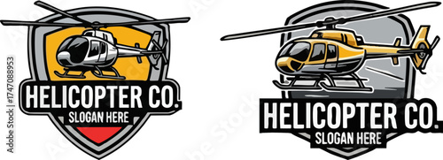 Helicopter Company Logo and Emblem for Air Transport Business