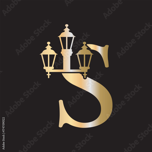 Light Logo combine with letter S vector template