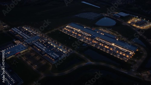 Futuristic server space powering artificial intelligence and internet.