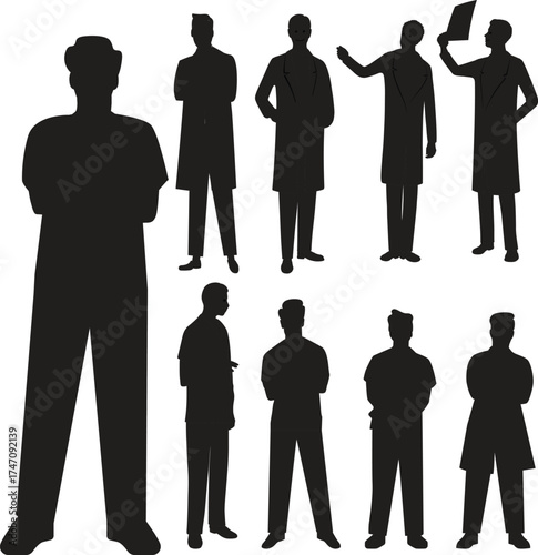 silhouettes of business people