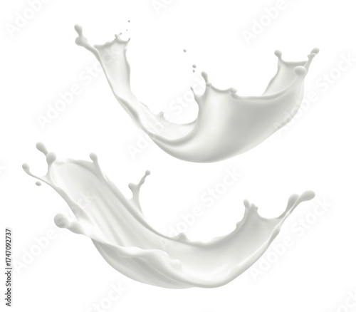 Realistic milk splash isolated PNG on transparent background, liquid white dairy splash design element for product advertising, yogurt packaging, beverage label, food  fresh dairy concept