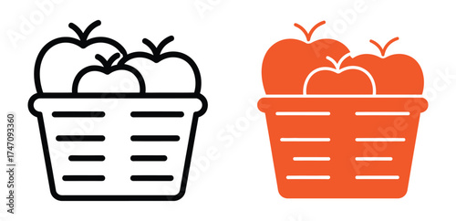 Fresh apples in a basket, delightful minimalist design for healthy eating promotions, orchard harvest vibes, and farm-to-table market appeal, perfect for food blogs