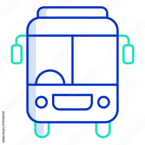 bus outline color icon design
