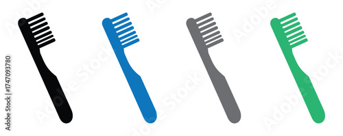 Simple blue toothbrush icon on a clean white background for dental hygiene