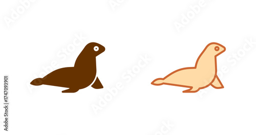 Sea Lion Vector Icon