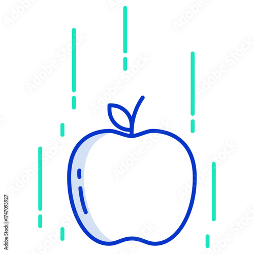 apple gravity outline color icon design