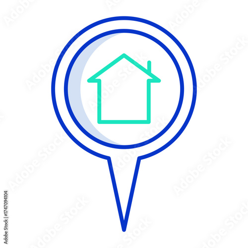 home map outline color icon design