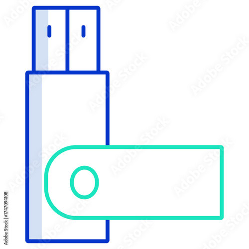 pen drive outline color icon design