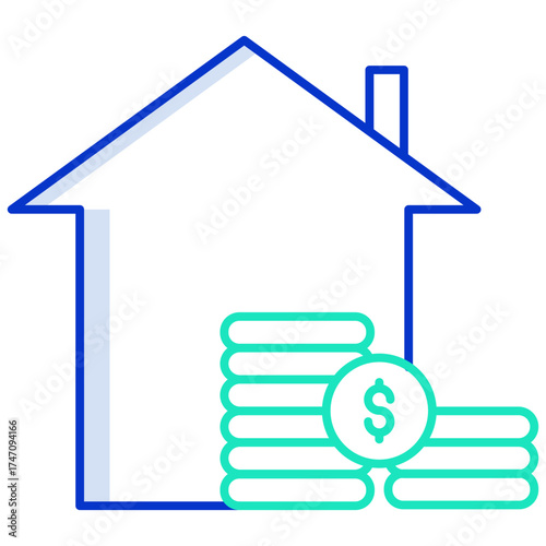 home value outline color icon design