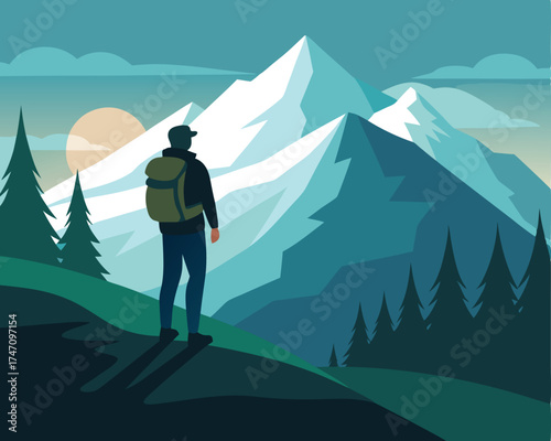 man in the mountains