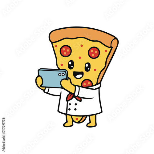 Pizza Chef Cartoon Vector Illustration