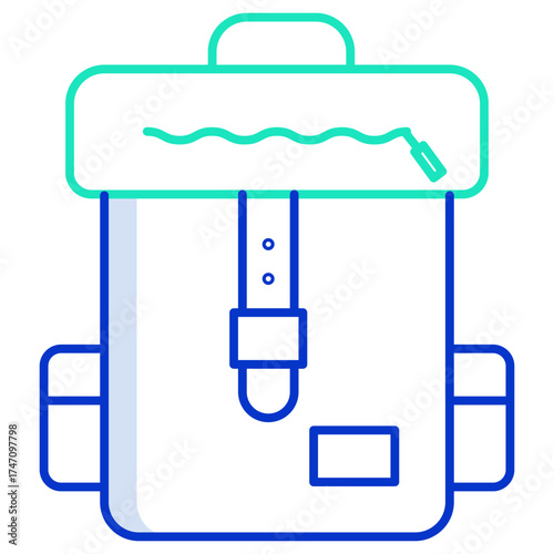 backpack outline color icon design