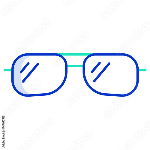 eyeglass outline color icon design
